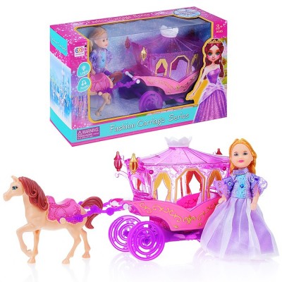 Карета с куклой и лошадкой, в коробке